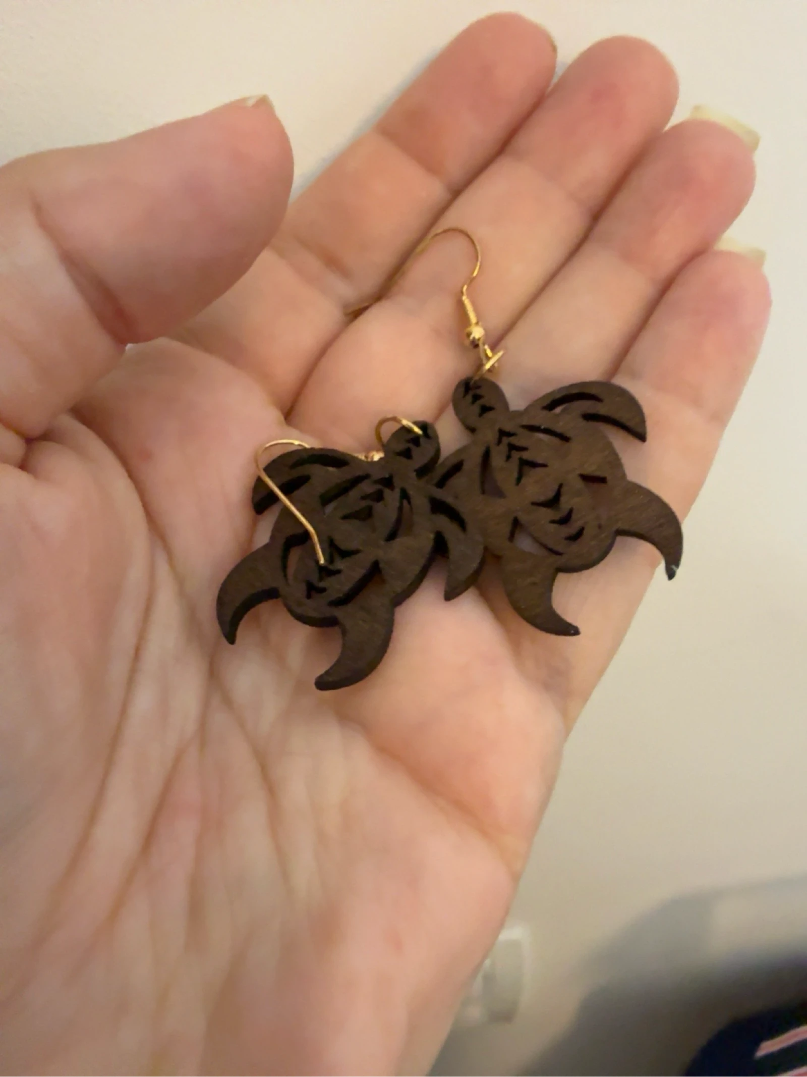 Turtle Wood Fashion Jewelry Earrings New – photo 3